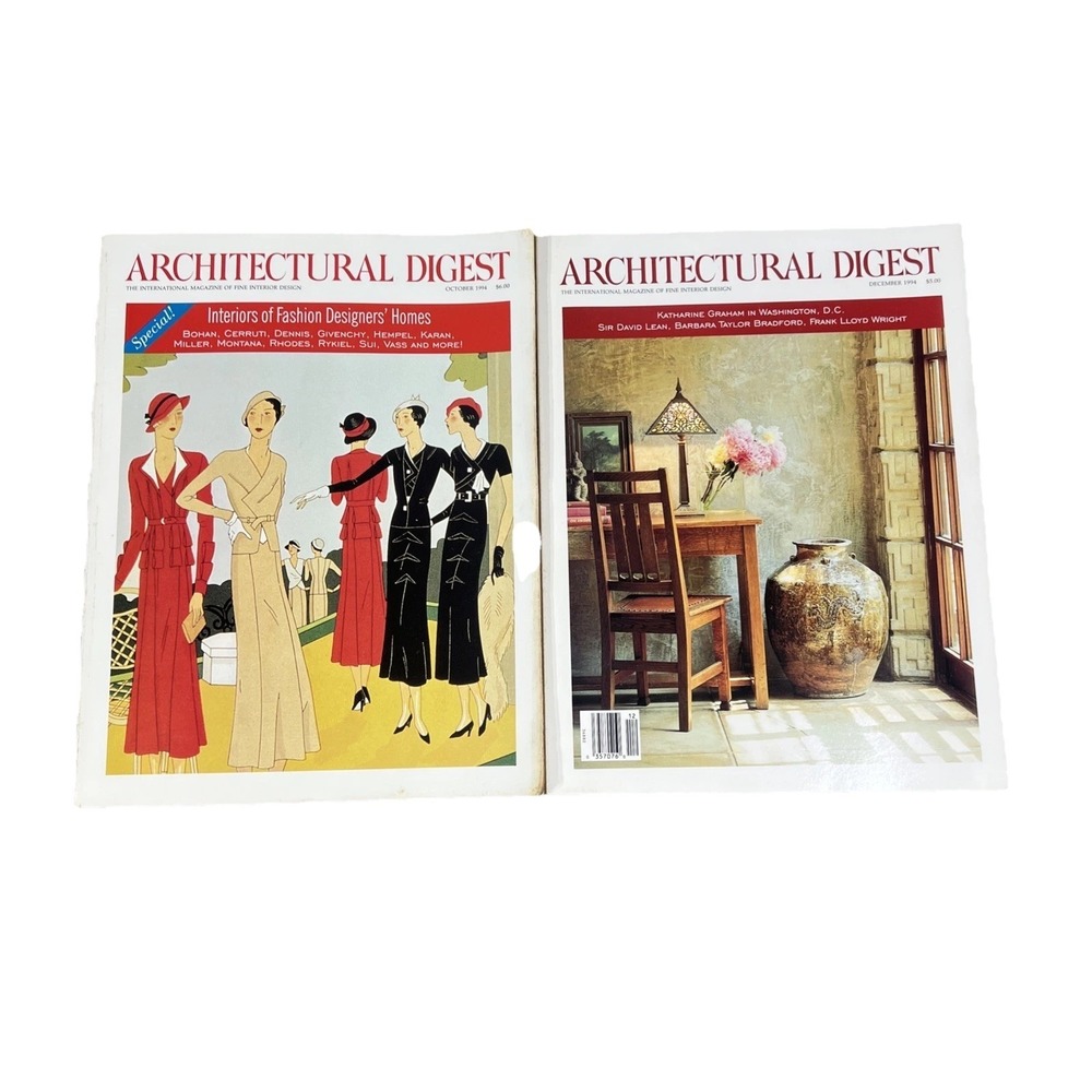 Vintage AD Architectural Digest Magazine Lot Of 2 Home Design Fashion Decor 1994
